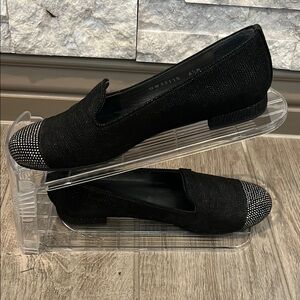 Stuart Weitzman Black and Silver toe Flats size 6 1/2